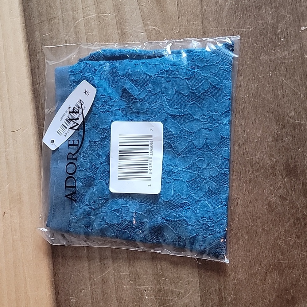 NWTs Dead Stock Adore Me Ink Blue Lace Panties Size 0X